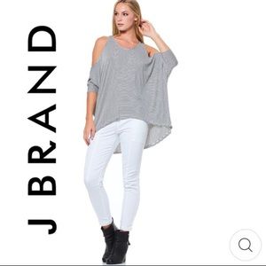 JBRAND NWT SKINNY  BYRNES CARGO WHITE KHAKI LIKE JEANS NWT SIZE 30 ZIPPER AN…